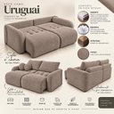 Ver mais imagens de Sofá Cama Casal Retrátil e Reclinável 3 Lugares Capuccino Uruguai 196cm