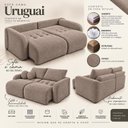 Ver mais imagens de Sofá Cama Casal Retrátil e Reclinável 3 Lugares Capuccino Uruguai 196cm