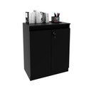 Ver imagem 3 de Balcão de Escritório Me4149 C/ 2 Portas C/ Chave Preto - Tecno Mobili