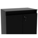 Ver imagem 4 de Balcão de Escritório Me4149 C/ 2 Portas C/ Chave Preto - Tecno Mobili