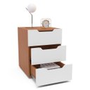 Ver imagem 3 de Mesa de Cabeceira Madri com 3 Gavetas 40x54cm Branco/Freijó 250695