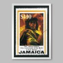 Ver imagem 1 de Quadro Bob Marley Selo Comemorativo Jamaica - 20x30cm - Moldura Caixa Branco