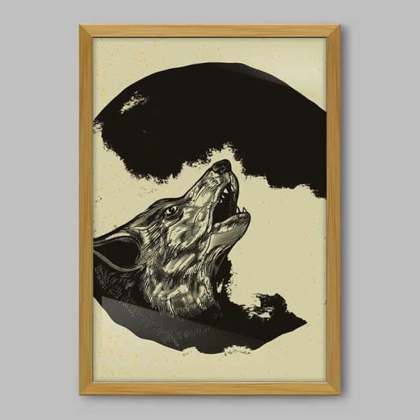 Quadro Animal Lua de Lobos - 1