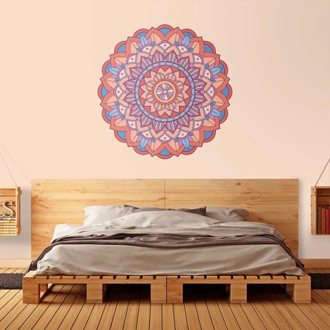 Adesivo de Parede New Mandala 15 Arte Destaque 0,60 X 0,60 Metros