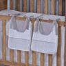 Porta Fralda Organizador Quarto de Bebê Menino Menina 2 Peças com Laço:chevron Cinza - 1