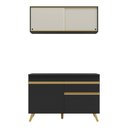 Ver imagem 7 de Armário de Cozinha Compacta 120cm Veneza Multimóveis V3688 Preto/Dourado