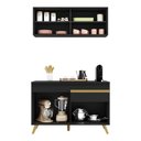 Ver imagem 6 de Armário de Cozinha Compacta 120cm Veneza Multimóveis V3688 Preto/Dourado