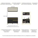 Ver imagem 4 de Armário de Cozinha Compacta 120cm Veneza Multimóveis V3688 Preto/Dourado