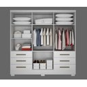 Ver imagem 4 de Guarda Roupa Solteiro com Espelho com Pés 6 Portas 6 Gavetas - Encant-Branco - Móveis Novo Horizonte
