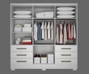 Ver imagem 4 de Guarda Roupa Solteiro com Espelho com Pés 6 Portas 6 Gavetas - Encant-Branco - Móveis Novo Horizonte