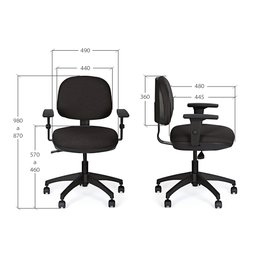 Cadeira de Escritório Secretária Marelli Active 703 Preta - 4