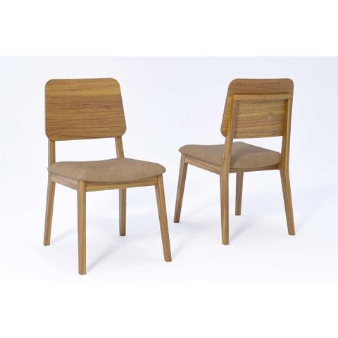 Cadeira Cozinha Ipe Kit 2 Un Carvalho/couríssimo Kaki - Cimol