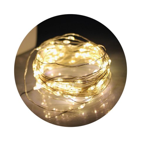 Pisca de Led Fio de Fada 20l 2 Metros a Bateria Natal Ano Novo:branco Quente