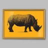 Quadro Animal Rinoceronte Yellow - 60x40cm - Moldura Caixa Madeira - 1