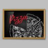 Quadro Cozinha Pizza Lousa - 45x30cm - Moldura Padrão Madeira - 1