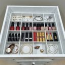 Ver imagem 5 de Gaveteiro Organizador Multiuso 4 Gavetas com Vidro e Rodízios 45 x 84cm Branco