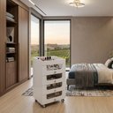 Ver mais imagens de Gaveteiro Organizador Multiuso 4 Gavetas com Vidro e Rodízios 45 x 84cm Branco