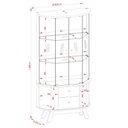 Ver imagem 3 de Aparador para Sala Buffet Mônaco e Cristaleira Moss Calacata Off White – Madetec