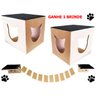 Kit Play Nicho Para Gatos 3 Peças Tocas E Ponte Mdf Cru C-13 - 1
