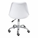 Ver imagem 6 de Kit 3 Cadeiras Leda Office Secretária Estofada Base Giratória Cromada Branca Decoreshop