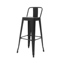 Ver imagem 1 de Banqueta Tolix Iron com Encosto Preto Fosco Industrial Aço Cozinha Bar Bistrô Bancada