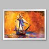 Quadro Barco à Vela - 45x30cm - Moldura Caixa Branco - 1