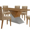 Ver imagem 7 de Mesa Sala de Jantar Aster 180cm e 6 Cadeiras Safira Moderna Turim 07/off White/imbuia
