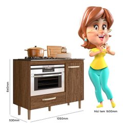 Balcao para Cooktop Fit Evora Rustico Nicioli - 4