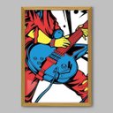 Ver imagem 1 de Quadro Ilustração Guitarrista Hard Rock - 20x30cm - Moldura Caixa Madeira