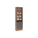 Ver imagem 1 de Paneleiro de Cozinha Modulado Cristaleira Bella 2615 C/ 4 Portas 2 de Vidro 70cm Nogal/cinza -