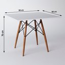 Ver imagem 2 de Mesa Eiffel Tampo Quadrado de Madeira 90cm Branco Branco