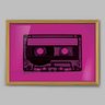 Quadro Cassette Tape Pink Fita K7 - 45x30cm - Moldura Caixa Madeira - 1