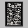 Quadro Bateria Rock'n'Roll Parts - 45x30cm - Moldura Caixa Preto - 1