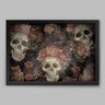 Quadro Theree Skull - 20x30cm - Moldura Caixa Preto - 1