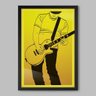 Quadro Guitarrista Rock Hard Core - 20x30cm - Moldura Caixa Preto - 1