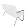 Namoradeira Decorativa Bela Couro Branco Braço Cromado - 4