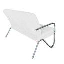 Ver imagem 4 de Namoradeira Decorativa Bela Couro Branco Braço Cromado