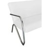 Namoradeira Decorativa Bela Couro Branco Braço Cromado - 2