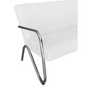 Ver imagem 2 de Namoradeira Decorativa Bela Couro Branco Braço Cromado