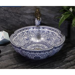 Cuba Apoio Evier Lisboa Azul e Branca 41x15