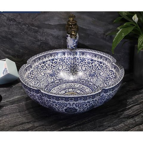 Cuba Apoio Evier Lisboa Azul e Branca 41x15