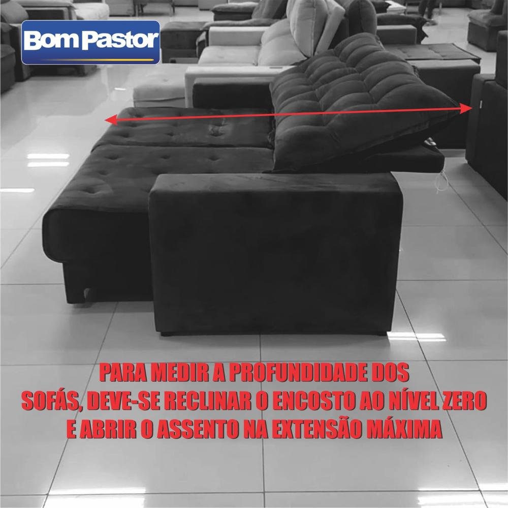 Sofá Impermeável 2,50m Ret e Rec Exclusive Bom Pastor Cinza - 10