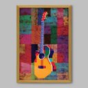 Ver imagem 1 de Quadro Violão Geométrico - 45x30cm - Moldura Caixa Madeira