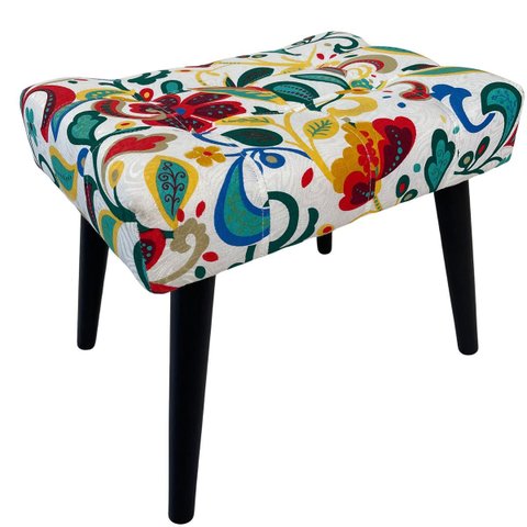 Puff Capitonê Luxo em Jacquard