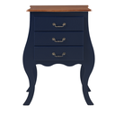 Ver imagem 2 de Cômoda Bombê Grande de Madeira com 3 Gavetas - Azul Bic com Tampo Imbuia Glazer