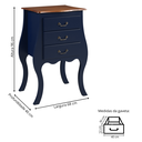 Ver imagem 3 de Cômoda Bombê Grande de Madeira com 3 Gavetas - Azul Bic com Tampo Imbuia Glazer