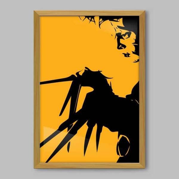 Quadro Fime Edward Mãos de Tesoura Yellow - 20x30cm - Moldura Caixa Madeira - 1