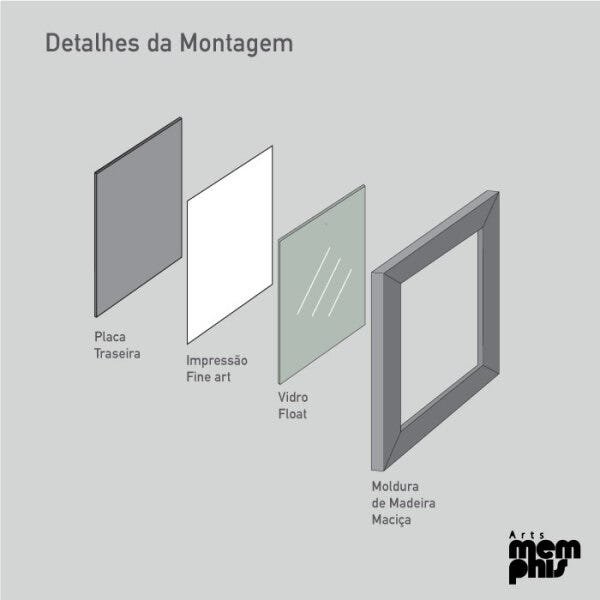Quadro Caveiras Free Style - 20x30cm - Moldura Caixa Preto - 4