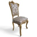 Ver imagem 4 de Cadeira Clássica Bege com Dourado a: 115cm L: 59cm P: 44cm