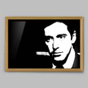 Ver imagem 1 de Quadro Ator Cinema Robert De Niro Alto Contraste - 45x30cm - Moldura Caixa Madeira